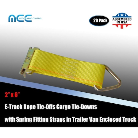 Tie 4 Safe 2" x 6' Rope Tie Off WLL: 1, 000 lb, PK20 CT23-6W28Y-20